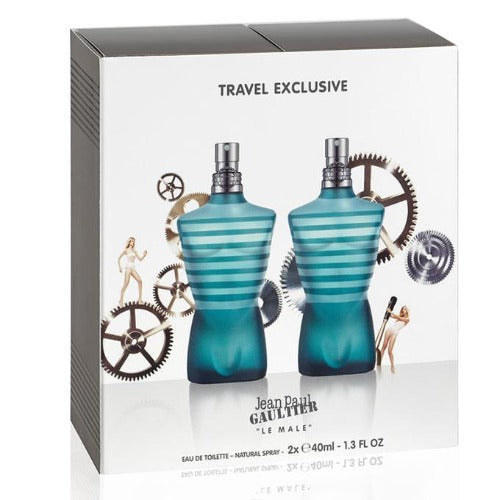 Jean Paul Gaultier Le Male 2 Piece Gift Set For Men With 1.3 Oz EDT Spray