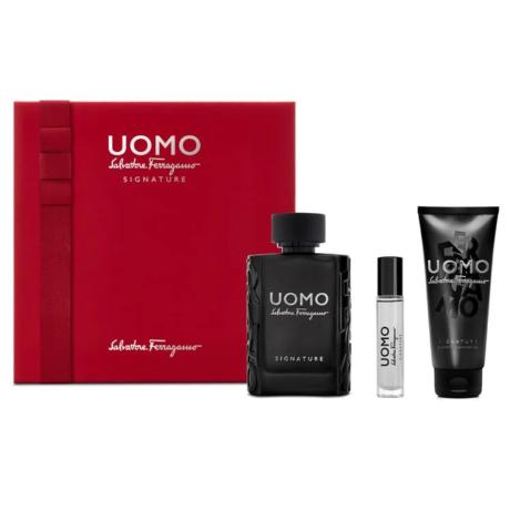 Salvatore Ferragamo Uomo Signature 3 Piece Gift Set For Men With